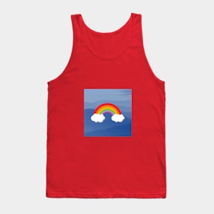 Rainbow with Puffy Clouds in Blue Mountains Tank Top